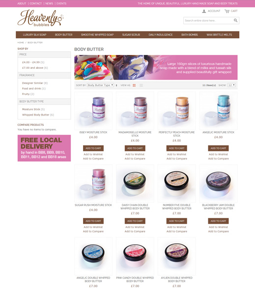 Heavenly Bubbles Website Screenshot